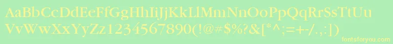 ItcGaramondLtBook Font – Yellow Fonts on Green Background