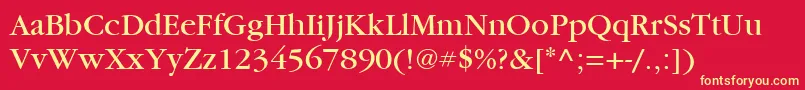 ItcGaramondLtBook Font – Yellow Fonts on Red Background