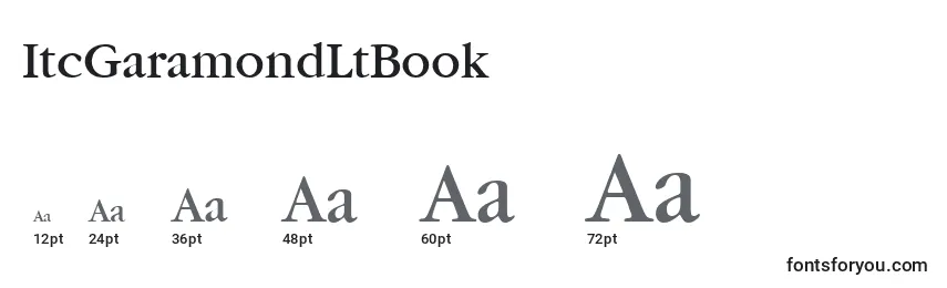 Размеры шрифта ItcGaramondLtBook