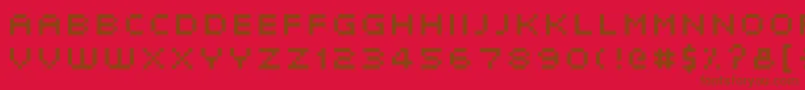 Fonte KlmnPixf03 – fontes marrons em um fundo vermelho