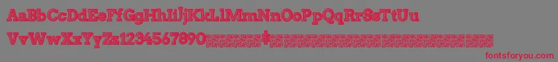 フォントStripeattack – 赤い文字の灰色の背景