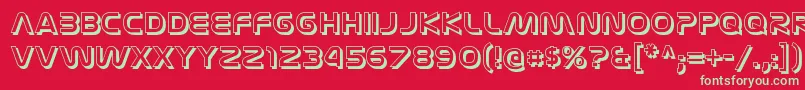 NasalizationthreedRegular-Schriftart – Grüne Schriften auf rotem Hintergrund