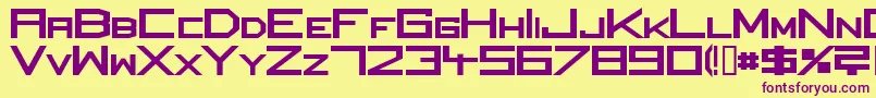 SquareUniqueExtrabold Font – Purple Fonts on Yellow Background