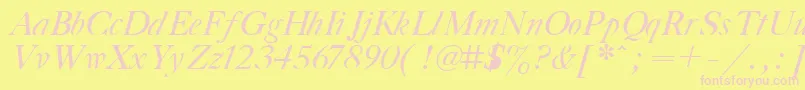 Gaztiita Font – Pink Fonts on Yellow Background