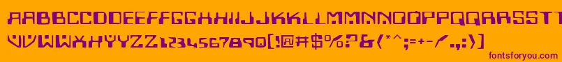 HomemadeRobotExpanded Font – Purple Fonts on Orange Background