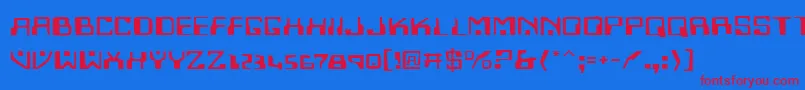 HomemadeRobotExpanded Font – Red Fonts on Blue Background