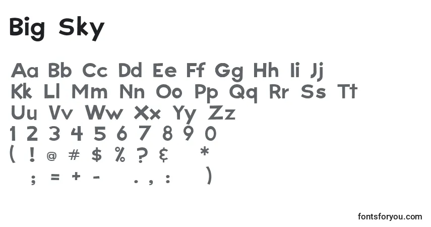 Шрифт Big Sky – алфавит, цифры, специальные символы