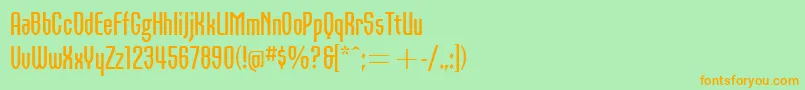 フォントOrbonBoldItcTt – オレンジの文字が緑の背景にあります。