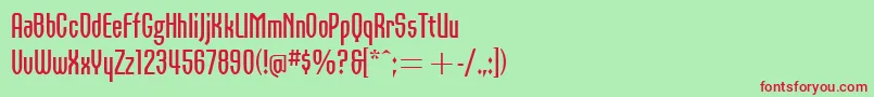 フォントOrbonBoldItcTt – 赤い文字の緑の背景
