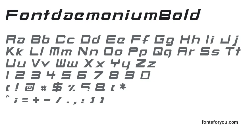 Czcionka FontdaemoniumBold – alfabet, cyfry, specjalne znaki