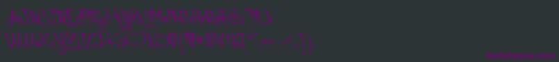 フォントACharmingFontLeftleaning – 黒い背景に紫のフォント