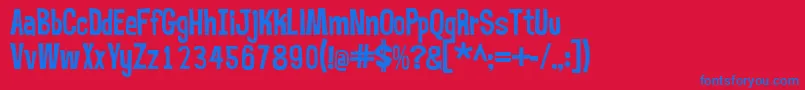 フォントMrbubblefont – 赤い背景に青い文字
