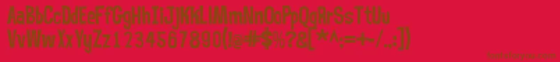 フォントMrbubblefont – 赤い背景に茶色の文字