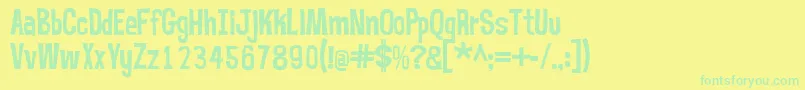 Mrbubblefont-Schriftart – Grüne Schriften auf gelbem Hintergrund