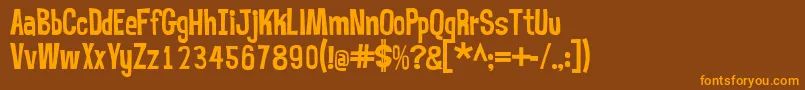 Mrbubblefont Font – Orange Fonts on Brown Background