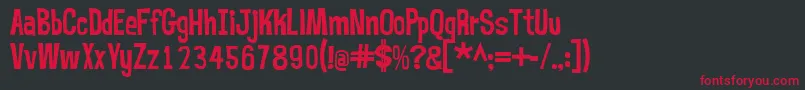 フォントMrbubblefont – 黒い背景に赤い文字