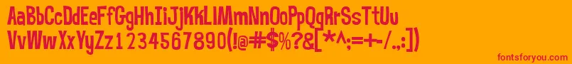 フォントMrbubblefont – オレンジの背景に赤い文字