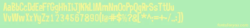 フォントMrbubblefont – 黄色の文字が緑の背景にあります