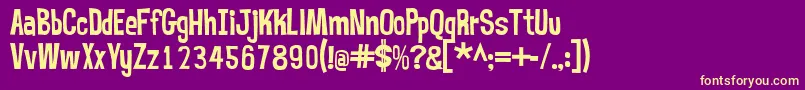 Fonte Mrbubblefont – fontes amarelas em um fundo roxo