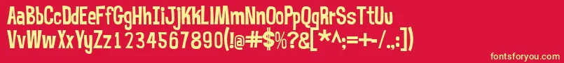 Mrbubblefont Font – Yellow Fonts on Red Background