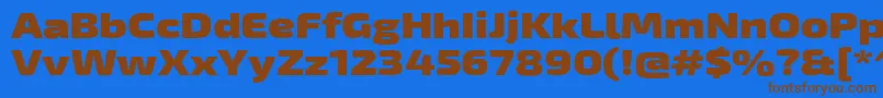 Exo2Blackexpanded Font – Brown Fonts on Blue Background