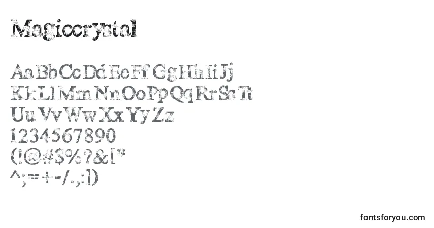 A fonte Magiccrystal – alfabeto, números, caracteres especiais
