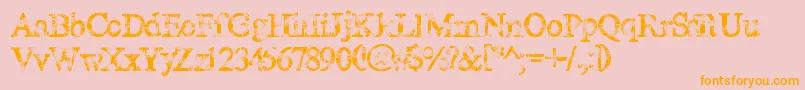 Magiccrystal-Schriftart – Orangefarbene Schriften auf rosa Hintergrund