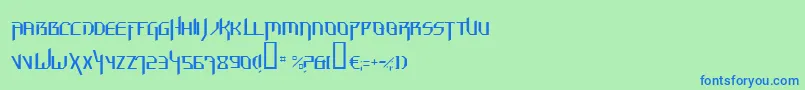 HammerheadThin-fontti – siniset fontit vihreällä taustalla
