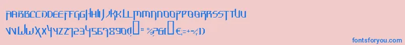 HammerheadThin-fontti – siniset fontit vaaleanpunaisella taustalla