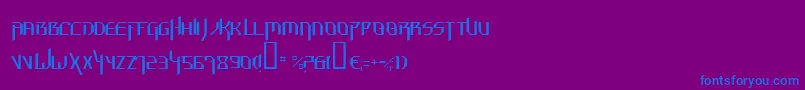 HammerheadThin-fontti – siniset fontit violetilla taustalla