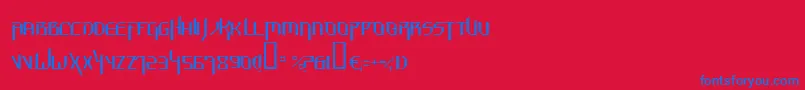 フォントHammerheadThin – 赤い背景に青い文字