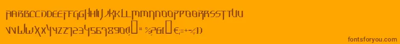 HammerheadThin-fontti – ruskeat fontit oranssilla taustalla
