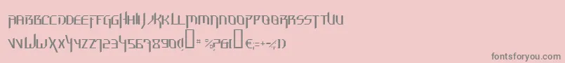フォントHammerheadThin – ピンクの背景に灰色の文字