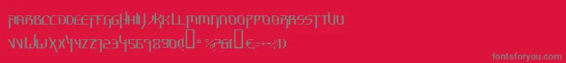 フォントHammerheadThin – 赤い背景に灰色の文字