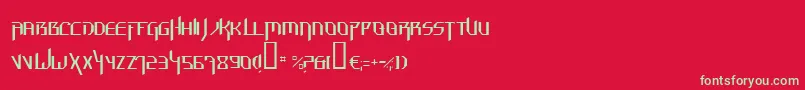 HammerheadThin-fontti – vihreät fontit punaisella taustalla