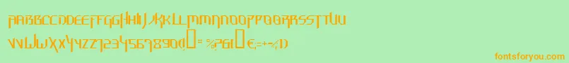 HammerheadThin-fontti – oranssit fontit vihreällä taustalla