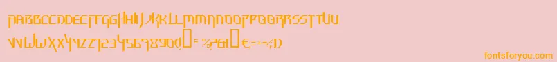 フォントHammerheadThin – オレンジの文字がピンクの背景にあります。