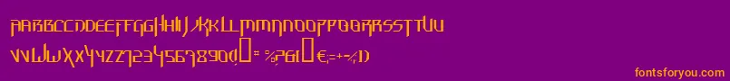 HammerheadThin-Schriftart – Orangefarbene Schriften auf violettem Hintergrund