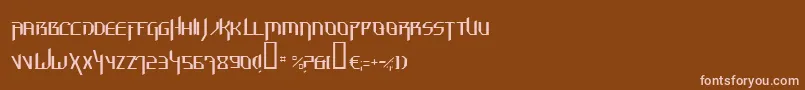HammerheadThin-fontti – vaaleanpunaiset fontit ruskealla taustalla