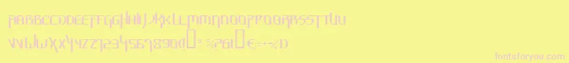 HammerheadThin-fontti – vaaleanpunaiset fontit keltaisella taustalla