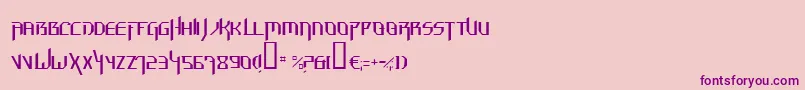 HammerheadThin-fontti – violetit fontit vaaleanpunaisella taustalla