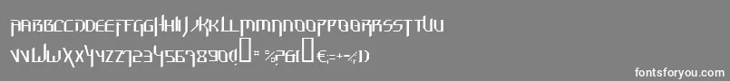 HammerheadThin-fontti – valkoiset fontit harmaalla taustalla