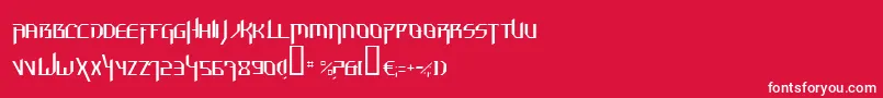 HammerheadThin-fontti – valkoiset fontit punaisella taustalla