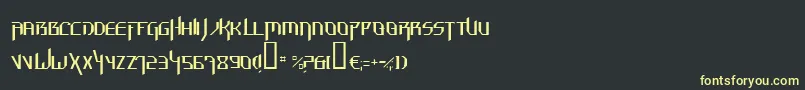HammerheadThin-fontti – keltaiset fontit mustalla taustalla