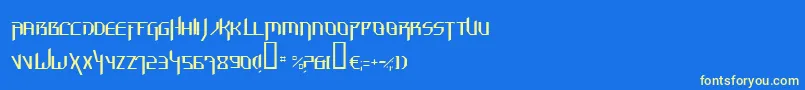 HammerheadThin-fontti – keltaiset fontit sinisellä taustalla