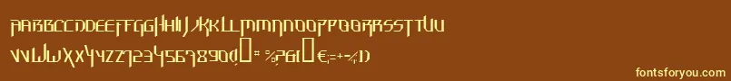 HammerheadThin-fontti – keltaiset fontit ruskealla taustalla