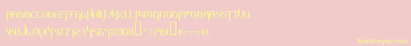HammerheadThin-fontti – keltaiset fontit vaaleanpunaisella taustalla