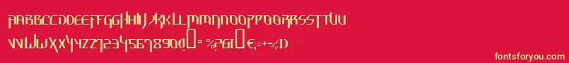 HammerheadThin-fontti – keltaiset fontit punaisella taustalla