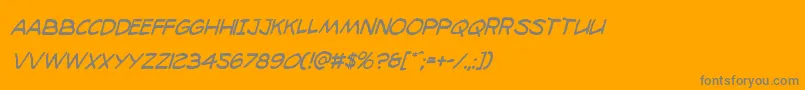 98bottlescondital-Schriftart – Graue Schriften auf orangefarbenem Hintergrund