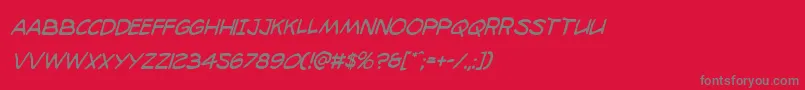 98bottlescondital Font – Gray Fonts on Red Background